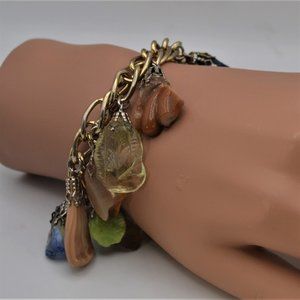 Vintage Chunky Multi-color Dangling Glass Bracelet